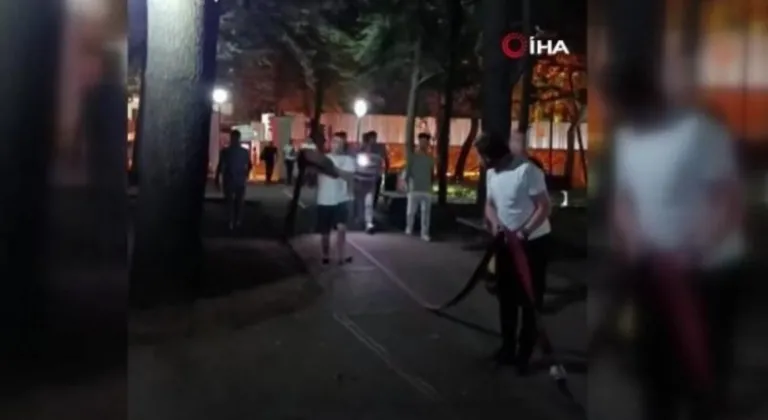 Bursa'da havai fişekle yangın çıkaran 4 kişi yakalandı