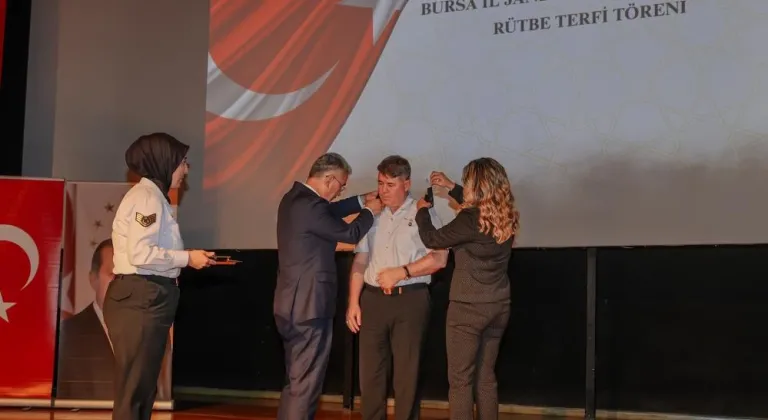 Bursa’da jandarma personeli için rütbe terfi töreni düzenlendi