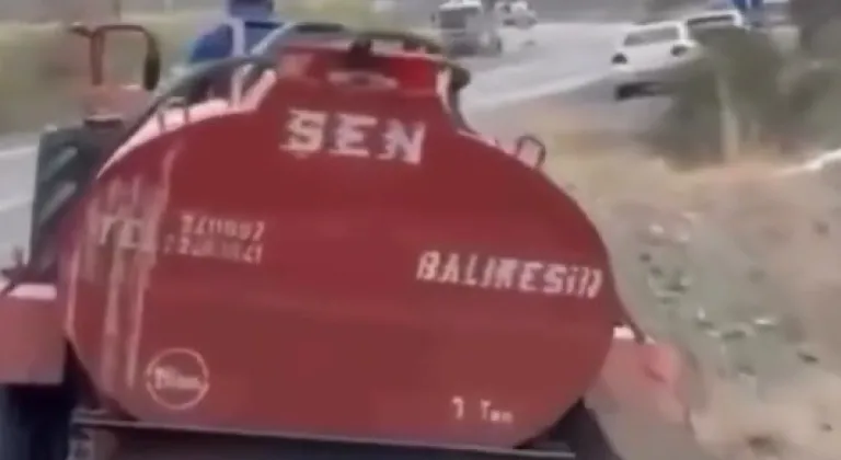Cepheye gider gibi patlak tekerle yangına gitti