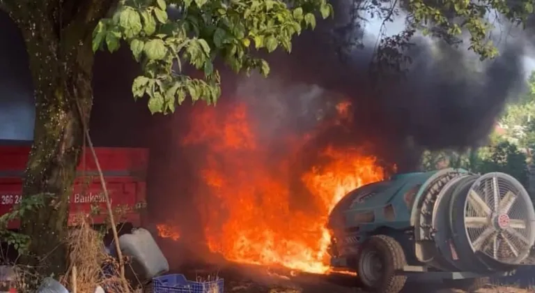 Aşırı sıcaklar ilaçlama makinesini alev topuna çevirdi