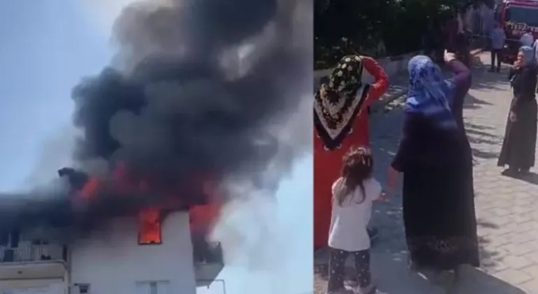 Çocuklarını kurtarmak için alevlerin arasına daldı!