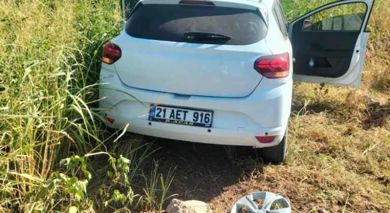 Diyarbakır'da otomobil tarlaya uçtu