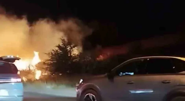 Düğünden atılan havai fişek otluk alanda yangın çıkardı, salon boşaltıldı