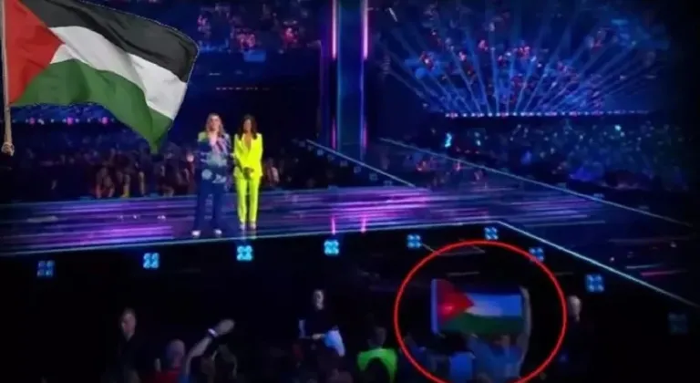 Eurovision 2025’in ilk yarı finalinde Filistin bayrakları açıldı!