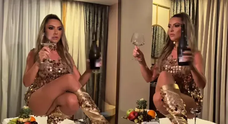 Hadise, Nicki Minaj akımına uydu: Masanın üzerinde poz verdi