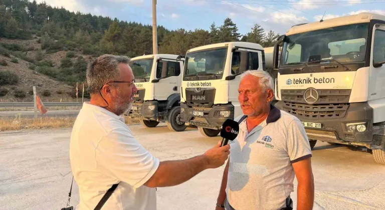 Harmancık’taki orman yangınına beton pompasıyla müdahale etmişti! O anları anlattı