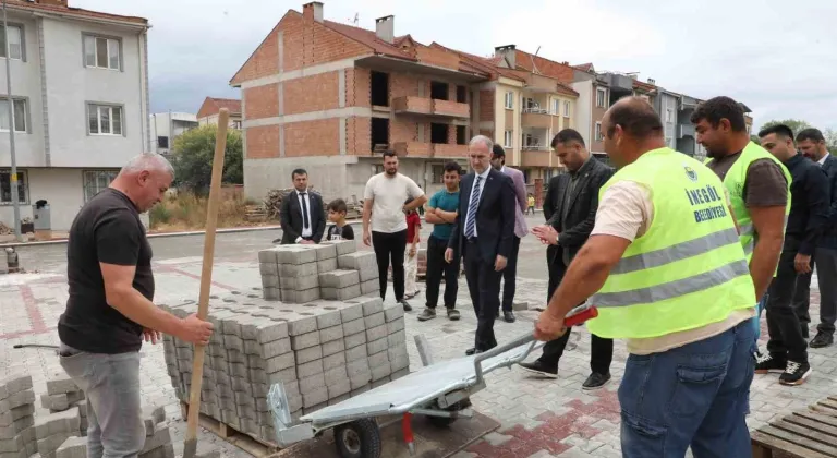 İnegöl’de 43 araçlık otopark yapımında sona gelindi