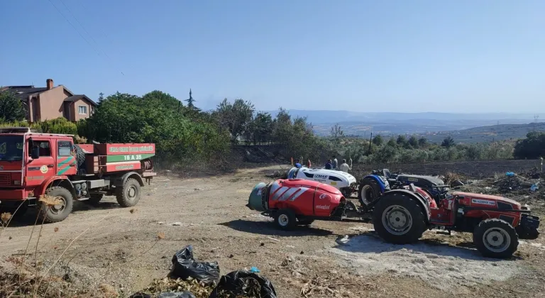 Mudanya’da çöplük yangını büyümeden söndürüldü