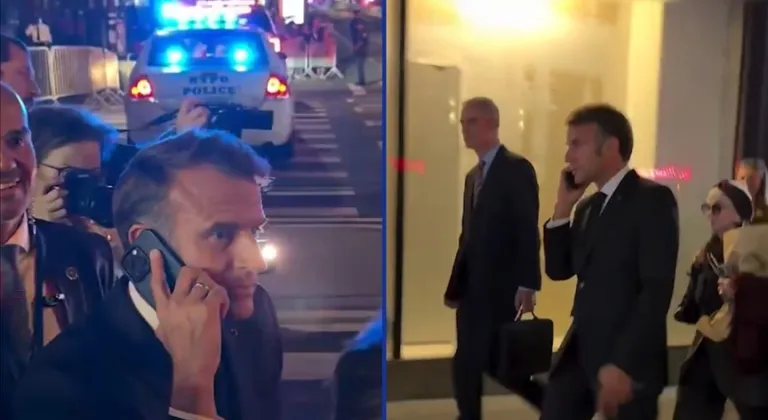New York'ta aracı durdurulan Macron, Trump'ı aradı