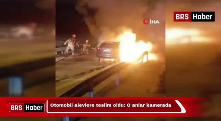 Otomobil alevlere teslim oldu: O anlar kamerada