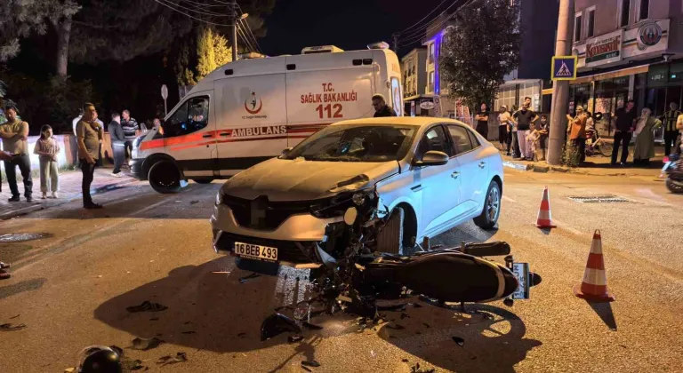 Otomobil ile motosiklet çarpıştı: 1 ağır yaralı