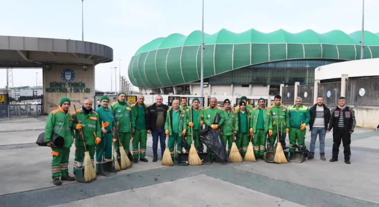 Stadyumun temizliğine Osmangazi desteği