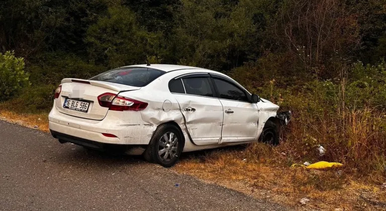 Tarlaya uçan otomobildeki 5 kişi yaralandı