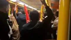 Bursa metrosunda eylem sonrası kavga