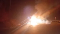 Uludağ yolunda gece yangını
