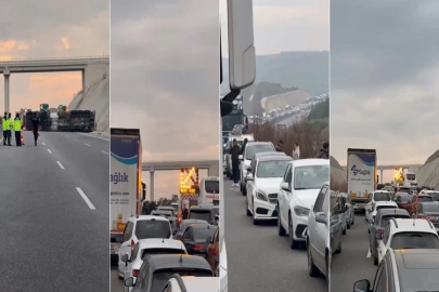 Tanker devrildi, Bursa İzmir otobanı trafiğe kapandı