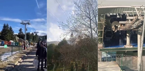 Teleferikte meydana gelen aksama nedeniyle havada asılı kaldılar