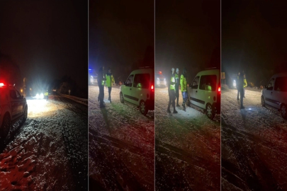 İnegöl-Domaniç yolunda yoğun kar yağışı