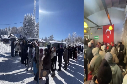 Teleferik gelmedi, vatandaşlar metrelerce kuyruk oluşturdu