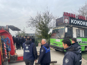 Bursa'da lokanta minibüslerine baskın