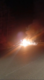 Uludağ yolunda gece yangını