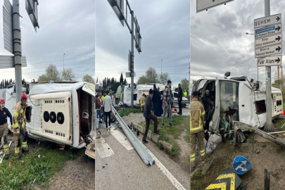 Servis aracı refüje daldı, aynı aileden 1 bebek öldü, 5 kişi yaralandı