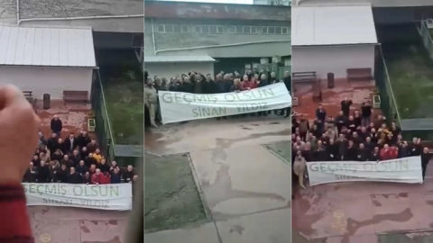 Hastanede tedavi gören arkadaşları için toplanıp pankart açtılar