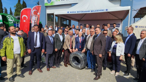 Bursa'da çiftçiye ücretsiz sulama borusu dağıtıldı