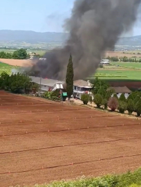 Bursa'da hayvan çiftliğinde büyük yangın