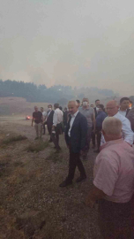 Ulaştırma ve Altyapı Bakanı Abdulkadir Uraloğlu yangın bölgesinde