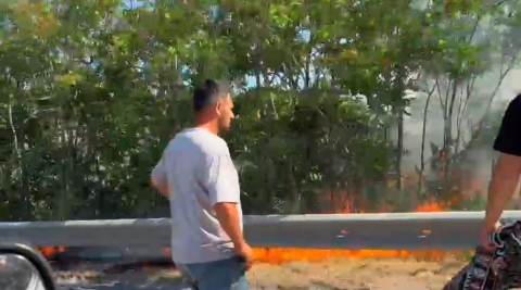 Bursa-İzmir-İstanbul otoyolunda yangın