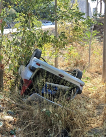 Mudanya'da feci kaza: Otomobil uçuruma yuvarlandı!