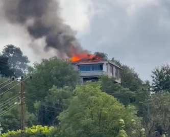 Rize'de korkutan yangın!