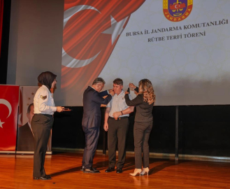 Bursa’da jandarma personeli için rütbe terfi töreni düzenlendi