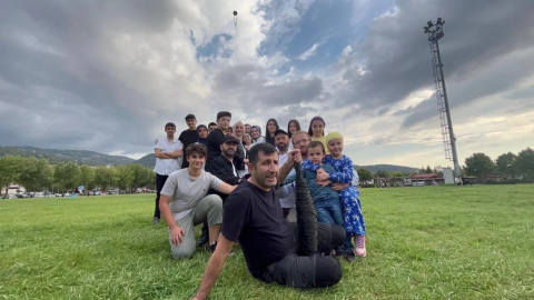 Bursa'da Filistin'in özgürlüğü için 15 metrelik uçurtmayı havalandırdılar