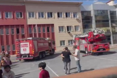 Okul kantininde korkutan yangın