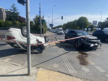 Kartal’da araç takla attı: 4 kişi yaralandı