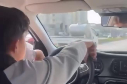 Bursa'da trafikte tehlikeli 'makas': Direksiyon tutuşu pes dedirtti