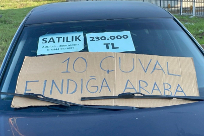 Takasın böylesi... 10 çuval fındık getirene araba