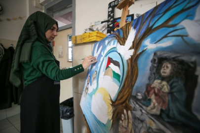 Bursa'da öğrenciler Filistin'e destek verdi