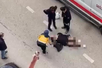 Bursa'da yolun ortasında yatan kadın, sinir krizi geçirdi