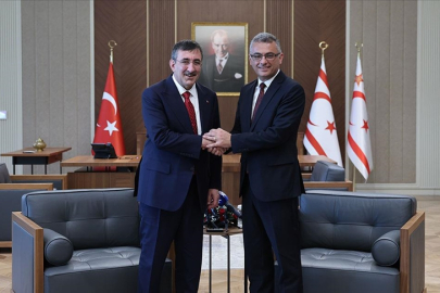 Cumhurbaşkanı Yardımcısı Yılmaz, KKTC Cumhurbaşkanı Erhürman ile bir araya geldi