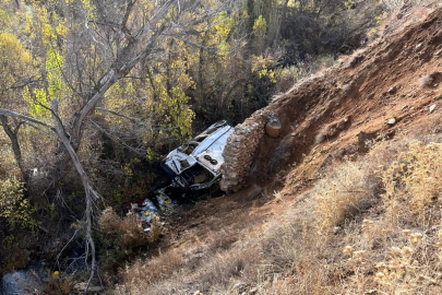 Öğrenci servisi uçuruma yuvarlandı: 14 yaralı