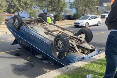 Takla atan araçtan burnu bile kanamadan çıktı