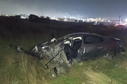 Kontrolden çıkan otomobil şarampole devrildi: 1 ölü, 1 yaralı