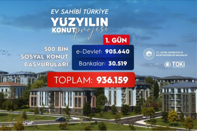 Yüzyılın Konut Projesi'ne ilk gün 936 bin 159 kişi başvurdu
