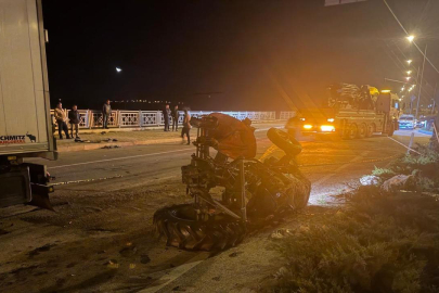 Tırla çarpışan traktördeki karı koca öldü