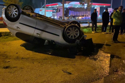 Bursa’da otomobil takla attı: 2 yaralı