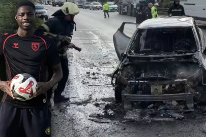 Yıldız futbolcunun otomobili alev topuna döndü! Ailesiyle birlikte içindeydi...