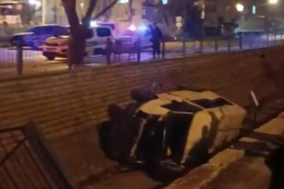 Bursa'da minibüs dereye uçtu: 1 yaralı